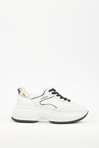 Hogan White 
Black Leather Donna Sneaker