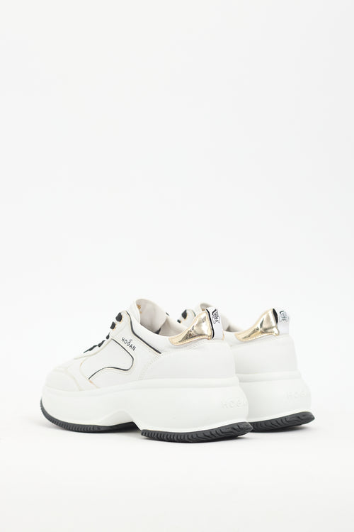 Hogan White 
Black Leather Donna Sneaker