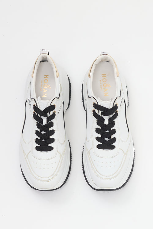 Hogan White 
Black Leather Donna Sneaker