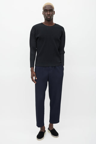 Homme Plissé Issey Miyake Black Pleated Long Sleeve Top