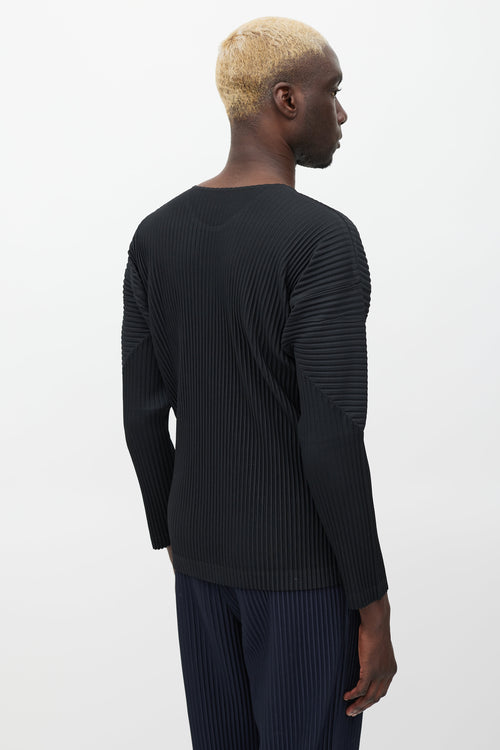 Homme Plissé Issey Miyake Black Pleated Long Sleeve Top