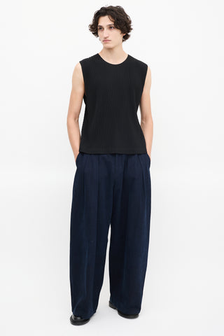 Homme Plissé Issey Miyake Black Pleated Tank Top