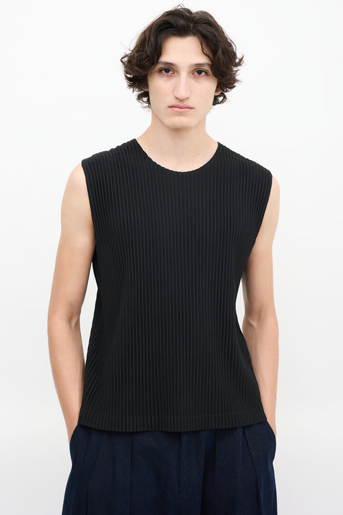 Homme Plissé Issey Miyake Black Pleated Tank Top