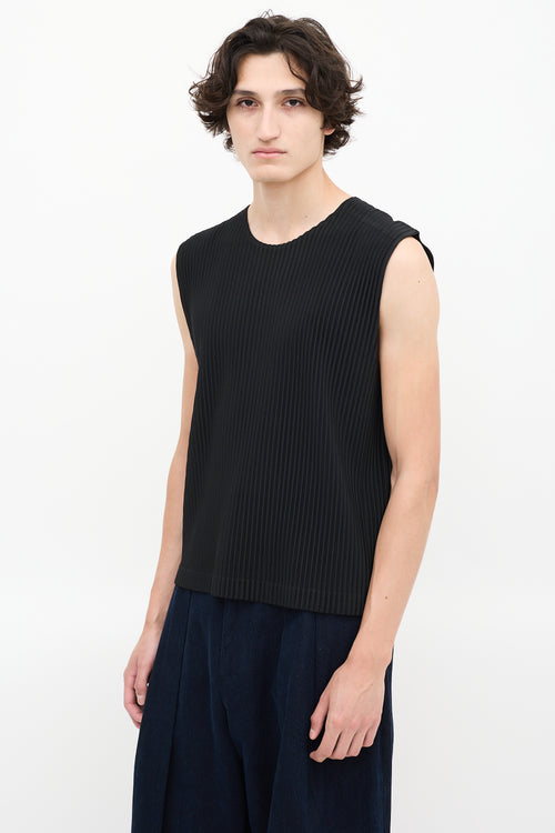 Homme Plissé Issey Miyake Black Pleated Tank Top