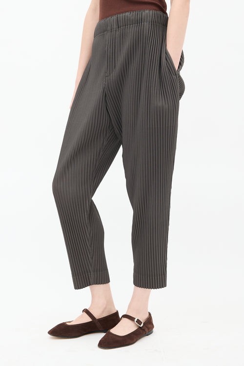 Homme Plissé Issey Miyake Dark Grey Pleated Drop Seat Trouser