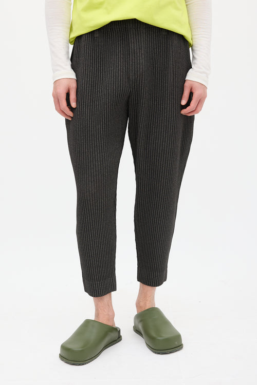 Homme Plissé Issey Miyake Dark Grey Pleated Tapered Trouser