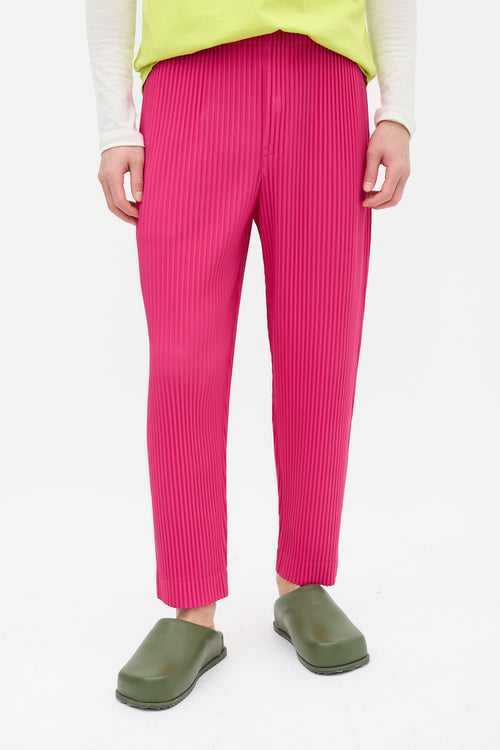 Homme Plissé Issey Miyake Fuchsia Pleated Tapered Trouser