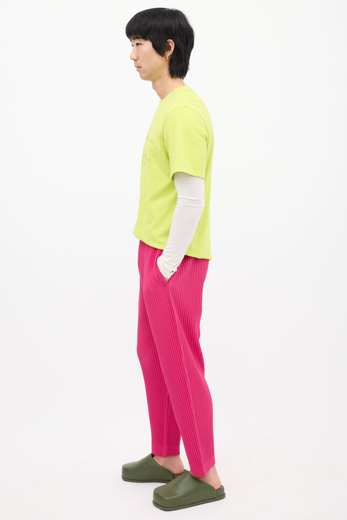 Homme Plissé Issey Miyake Fuchsia Pleated Tapered Trouser