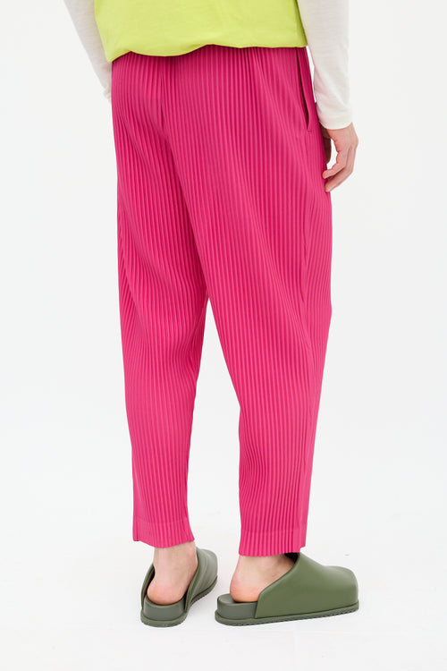 Homme Plissé Issey Miyake Fuchsia Pleated Tapered Trouser