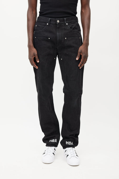 Hood By Air Black Layered Logo Jeans