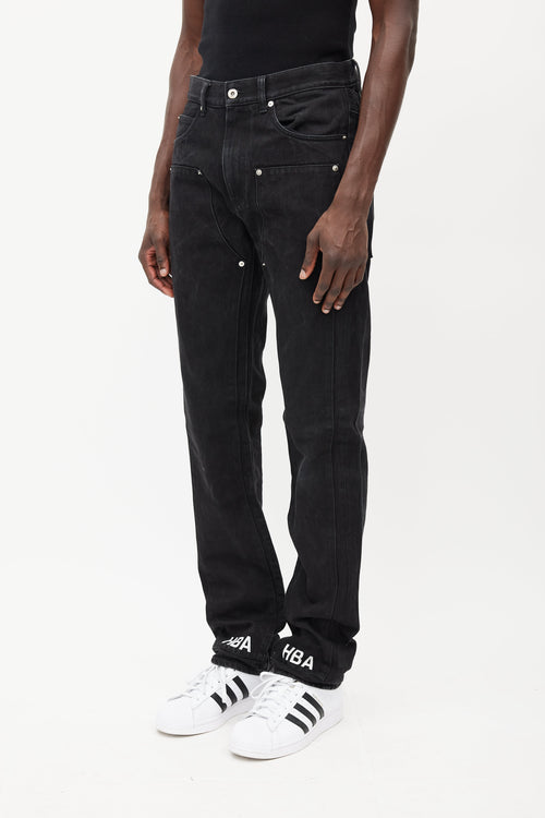 Hood By Air Black Layered Logo Jeans