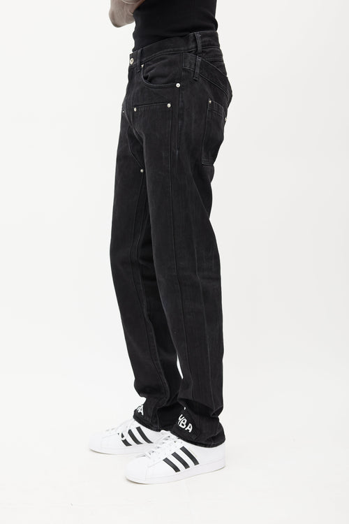 Hood By Air Black Layered Logo Jeans