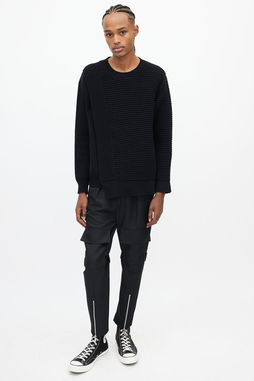 Hood By Air Black Ribbed Overlay Sweater