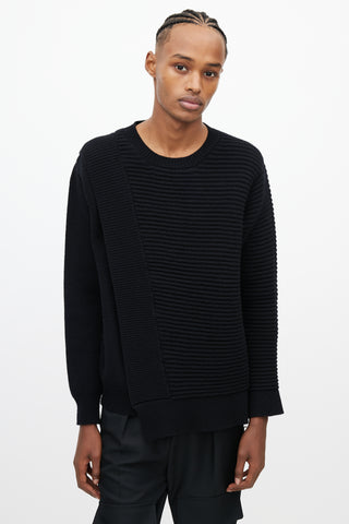 Hood By Air Black Ribbed Overlay Sweater