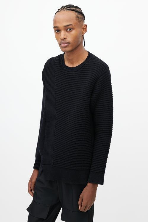 Hood By Air Black Ribbed Overlay Sweater