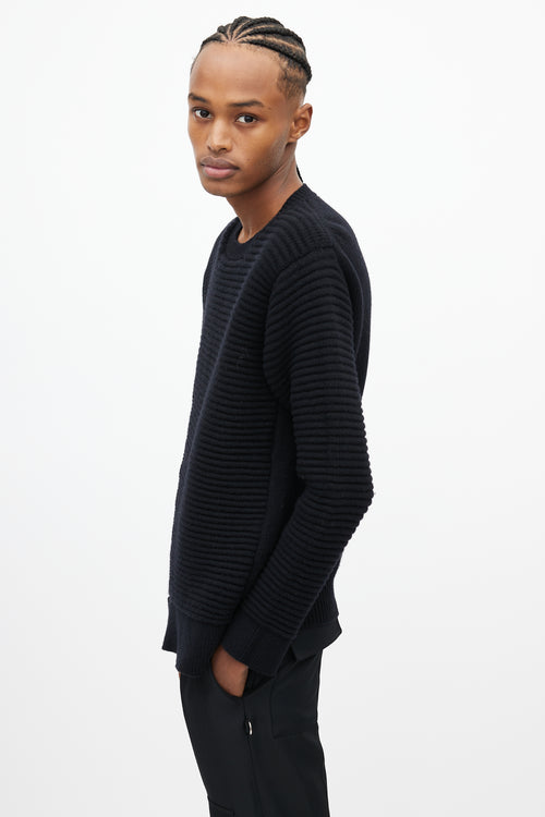 Hood By Air Black Ribbed Overlay Sweater