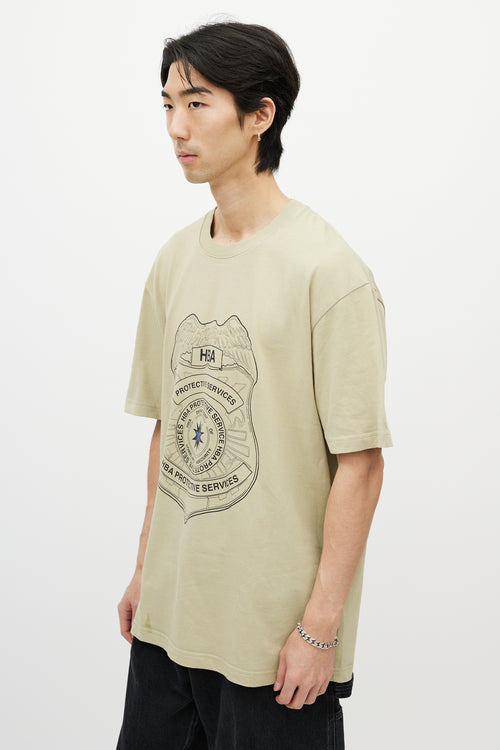 Hood By Air Green 
Multicolour Protective Services T-Shirt