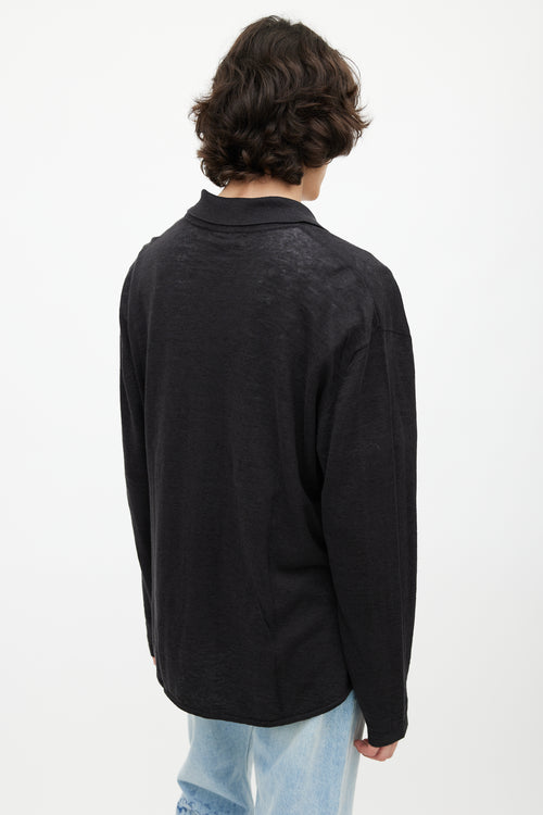 Hope Black Knit Linen Shirt