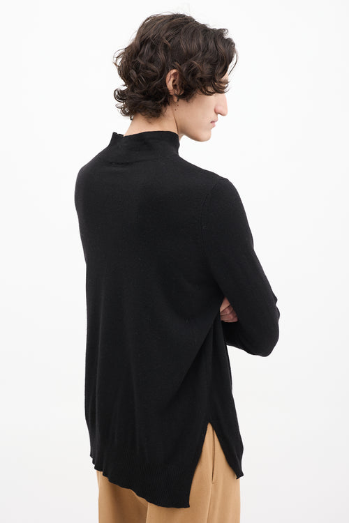 Hope Black Wool Rio Split Side Mock Neck Sweater