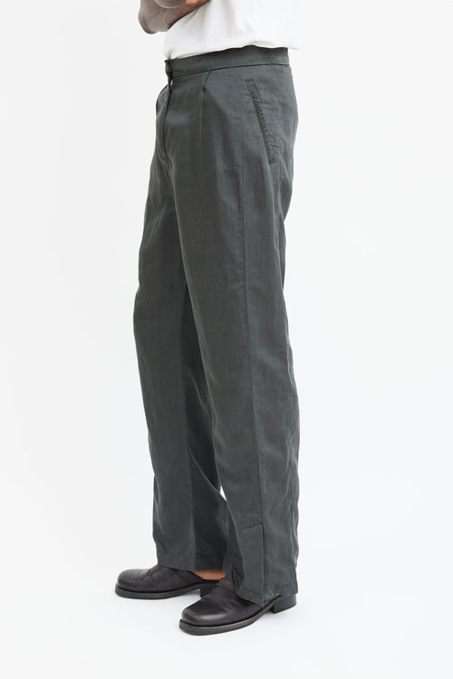 Hope Grey Straight Leg Dig Slit Trouser