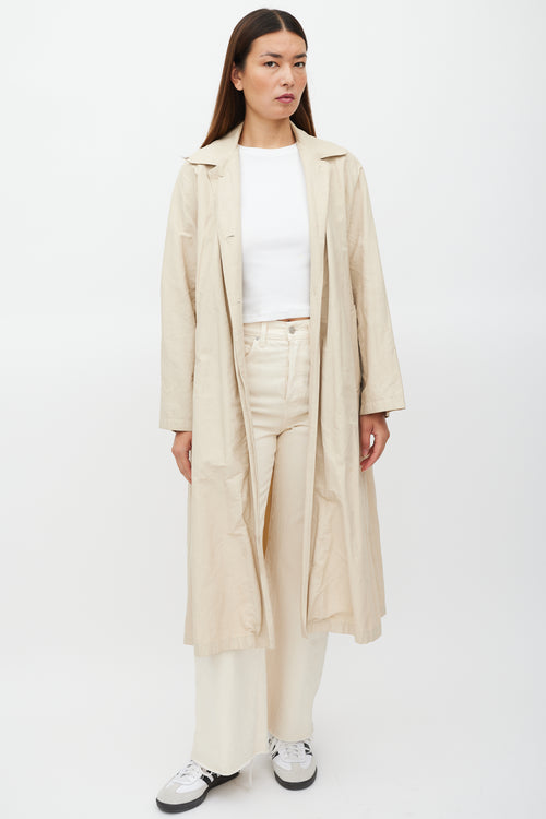 Horses Atelier Beige Belted Two Pocket Trench Coat