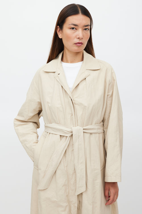 Horses Atelier Beige Belted Two Pocket Trench Coat