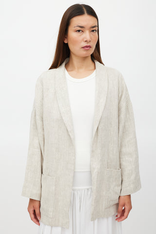 Horses Atelier Beige Two Pocket Open Front Jacket