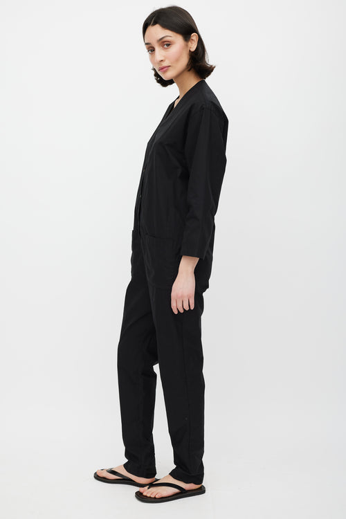 Horses Atelier Black Cotton V-Neck Jumpsuit