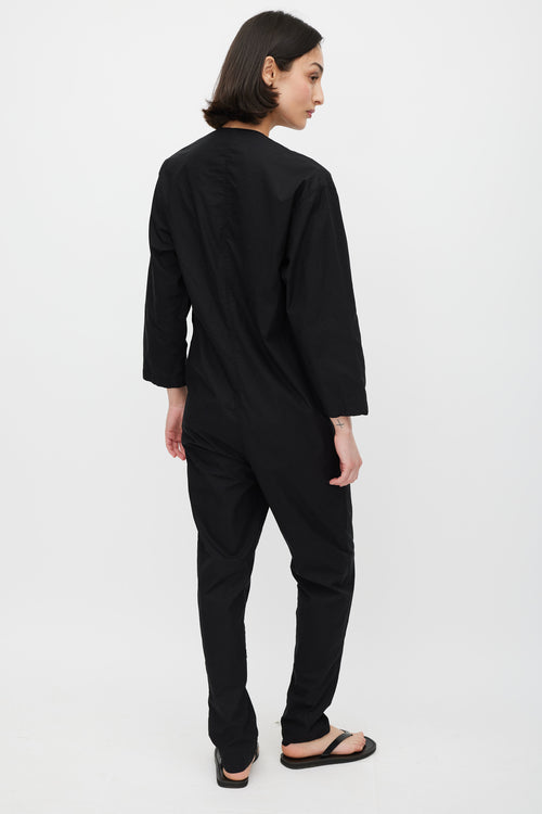 Horses Atelier Black Cotton V-Neck Jumpsuit