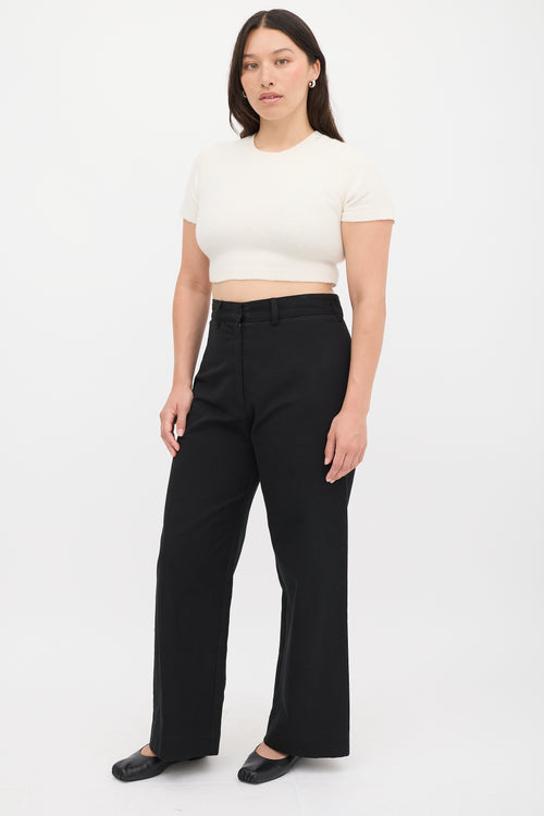 Horses Atelier Black Cotton Wide Leg Trouser