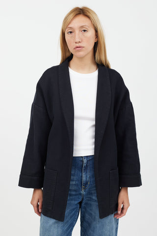 Horses Atelier Black Fold Collar Cardigan