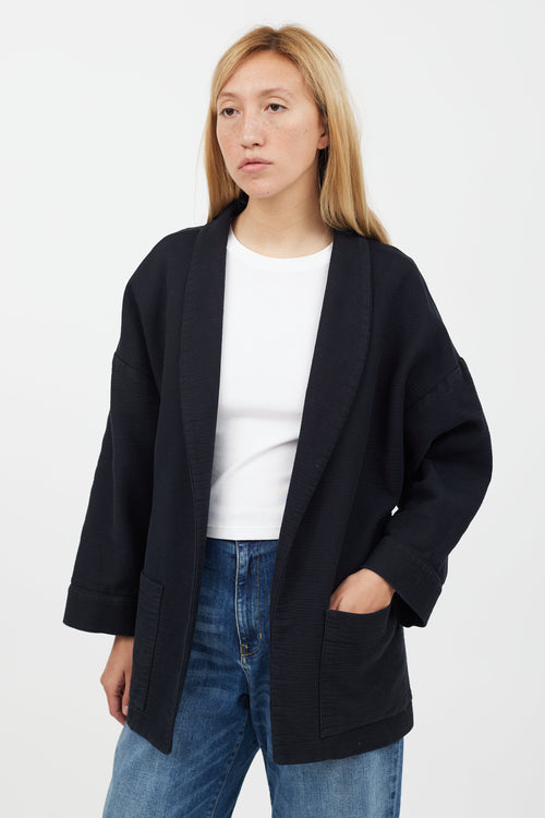 Horses Atelier Black Fold Collar Cardigan