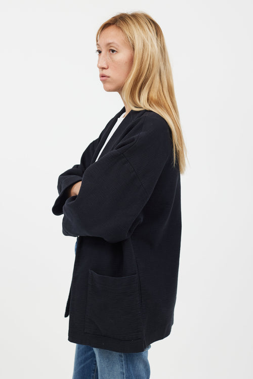 Horses Atelier Black Fold Collar Cardigan