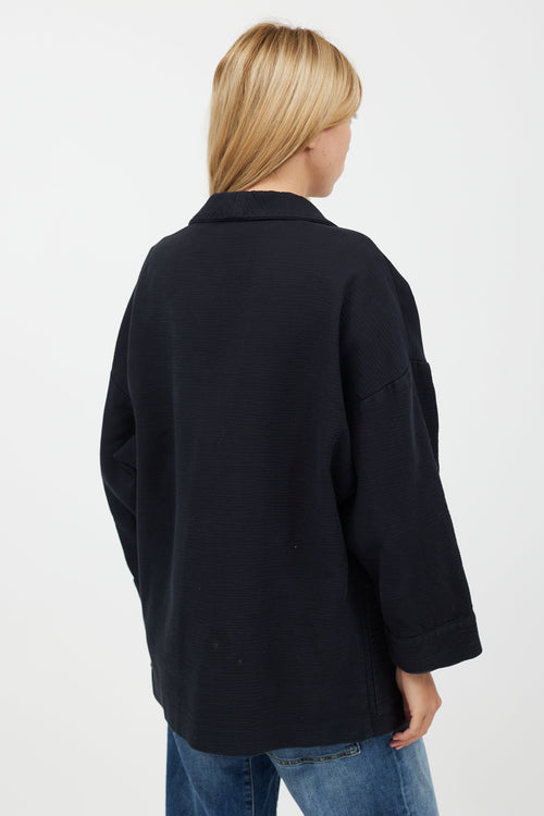 Horses Atelier Black Fold Collar Cardigan