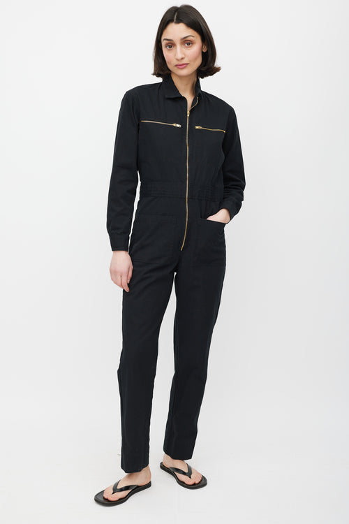 Horses Atelier Black 
Gold Zip Jumpsuit