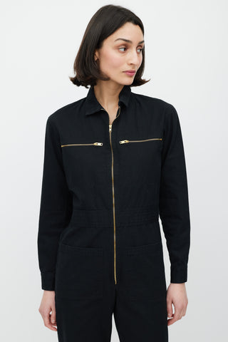 Horses Atelier Black 
Gold Zip Jumpsuit