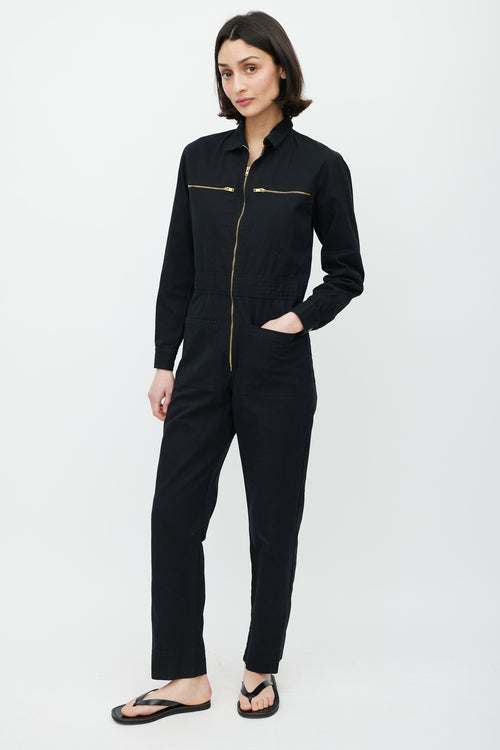 Horses Atelier Black 
Gold Zip Jumpsuit