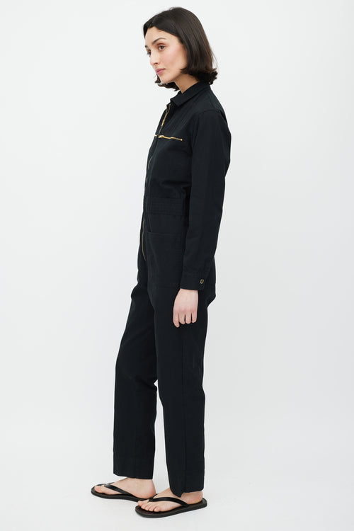 Horses Atelier Black 
Gold Zip Jumpsuit