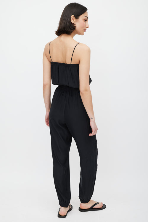 Horses Atelier Black Satin Sleeveless Jumpsuit