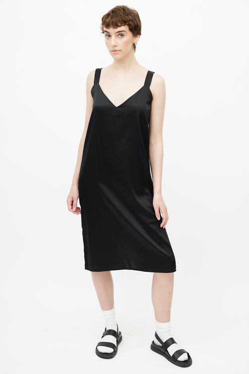 Horses Atelier Black Silk Midi Dress