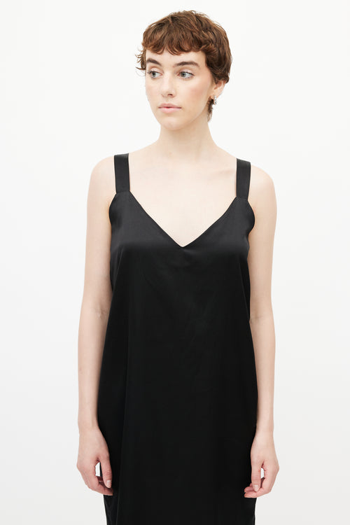 Horses Atelier Black Silk Midi Dress