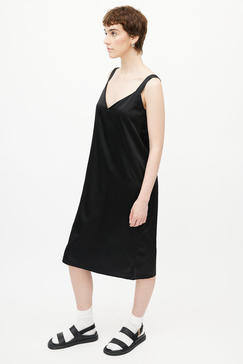 Horses Atelier Black Silk Midi Dress