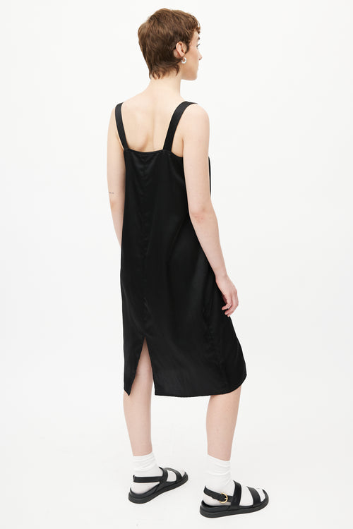 Horses Atelier Black Silk Midi Dress