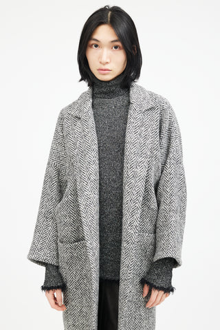 Horses Atelier Black 
White Wool Houndstooth Coat