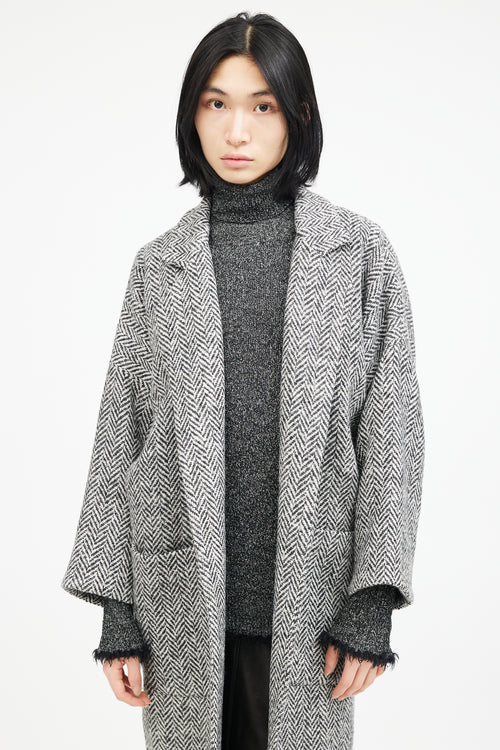 Horses Atelier Black 
White Wool Houndstooth Coat