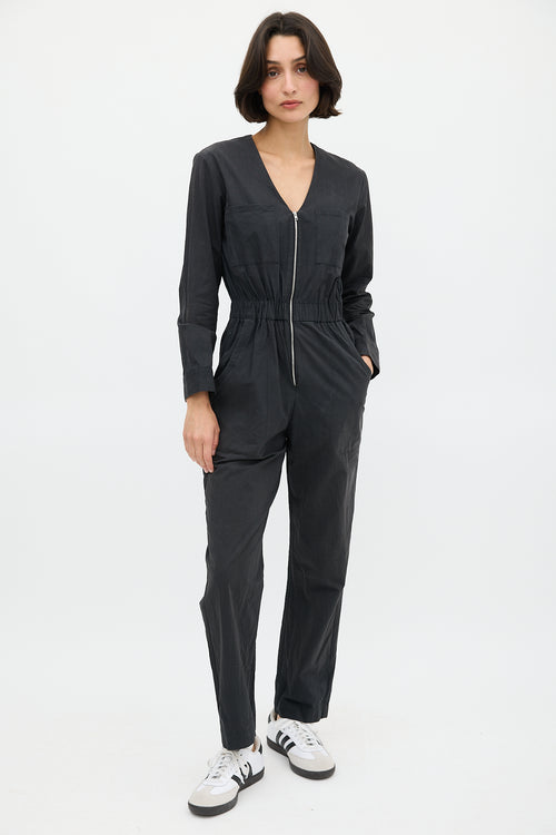 Horses Atelier Black V-Neck Zip Jumpsuit