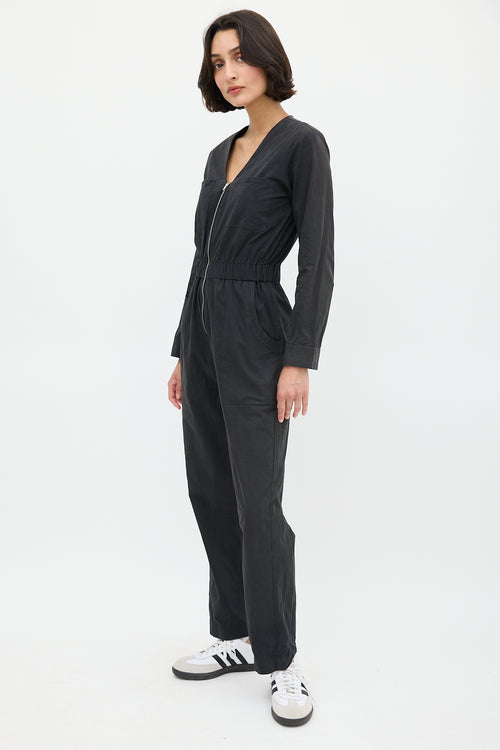 Horses Atelier Black V-Neck Zip Jumpsuit