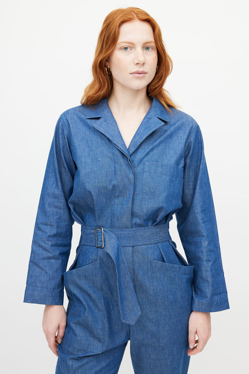 Horses Atelier Blue Denim Belted Jumpsuit