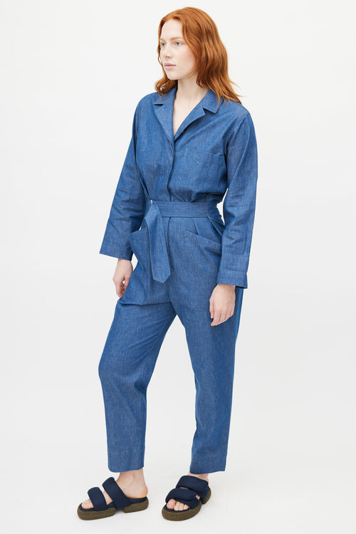 Horses Atelier Blue Denim Belted Jumpsuit