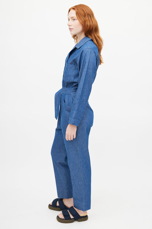 Horses Atelier Blue Denim Belted Jumpsuit